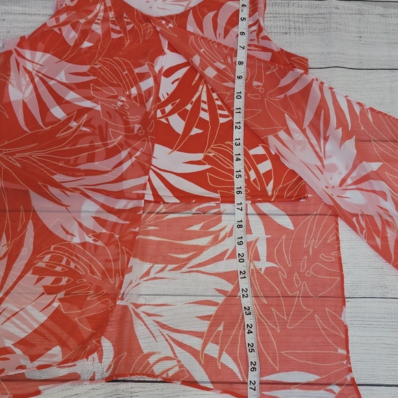 Alfani Tropical Leaf Lined Cropped top Size Petite Medium - Picture 8 of 10